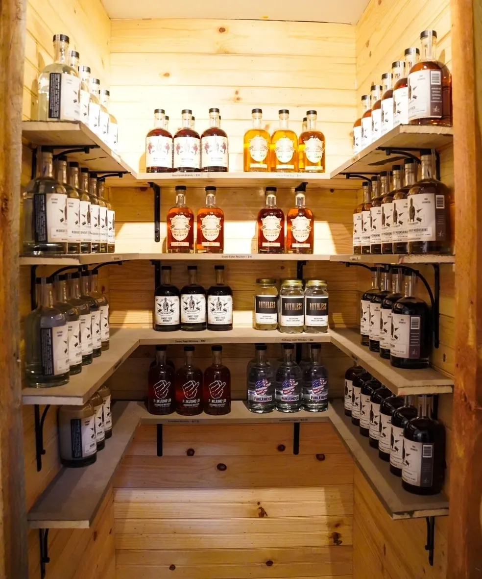 Bottles on the shelf