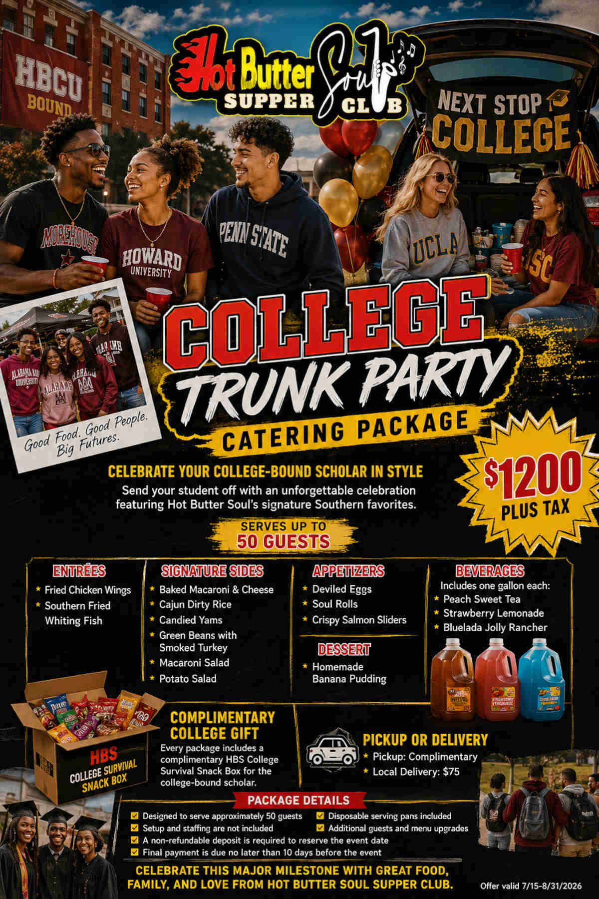 College Trunk Party Catering Package