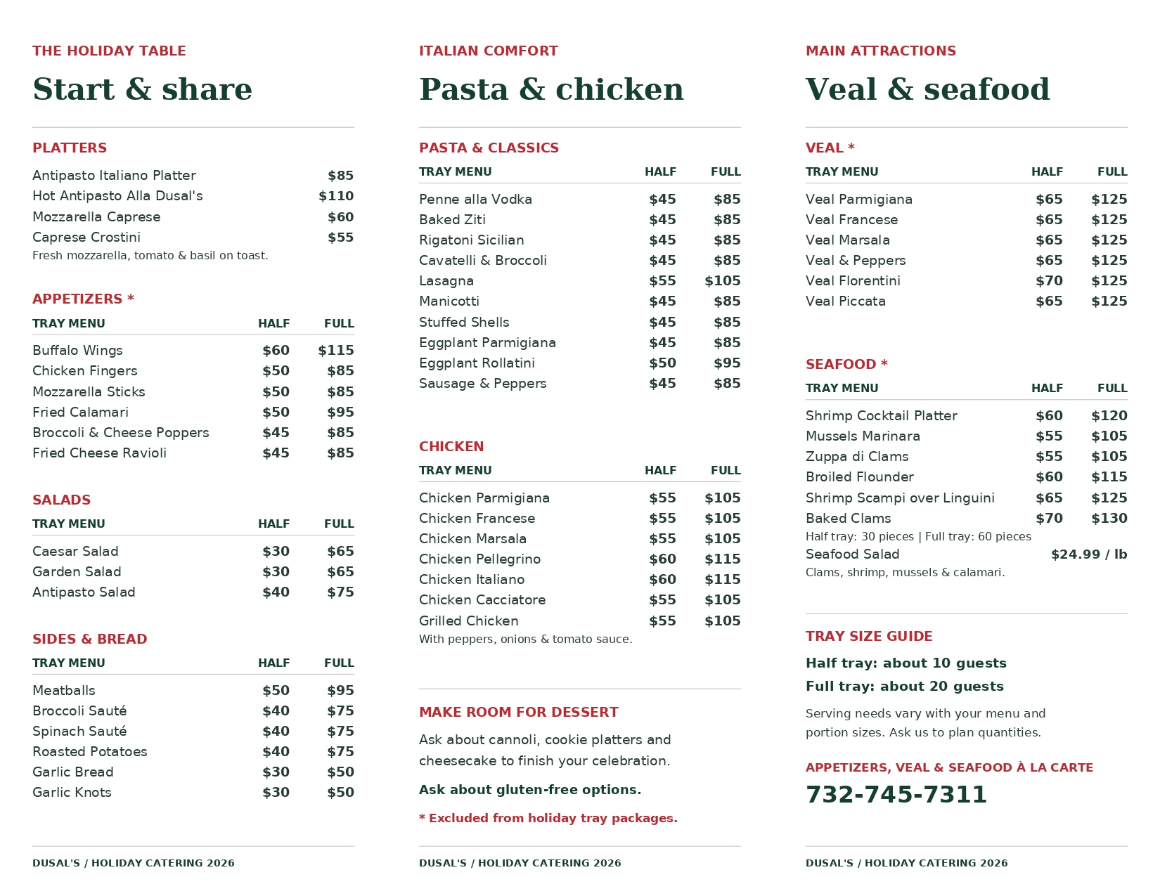 2026 Holiday Catering brochure page 2