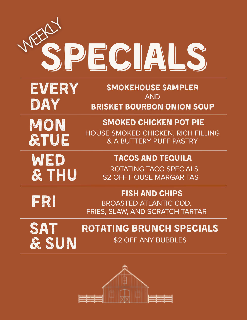 weekly specials