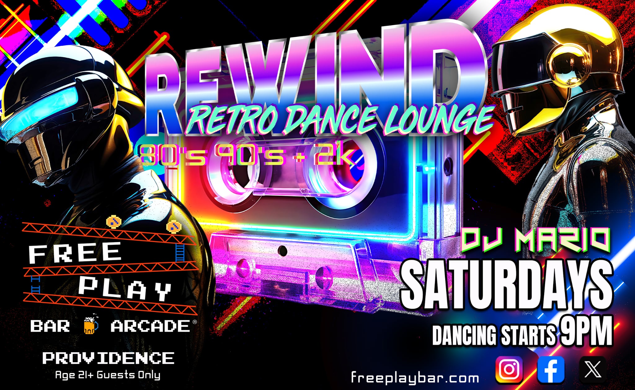 Rewind retro dance lounge fridays 11 pm and saturdays 10:30 pm