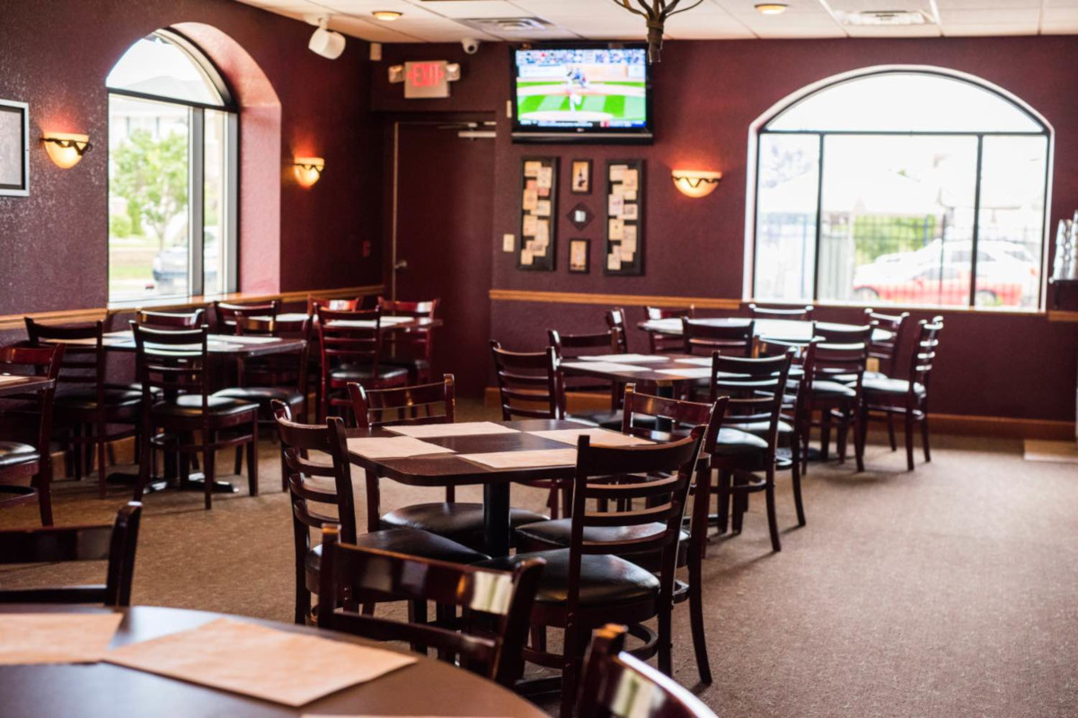 Interior, tables lined up