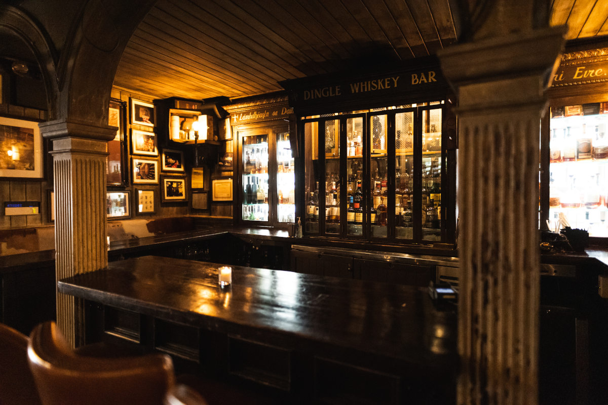 interior with the whiskey bar