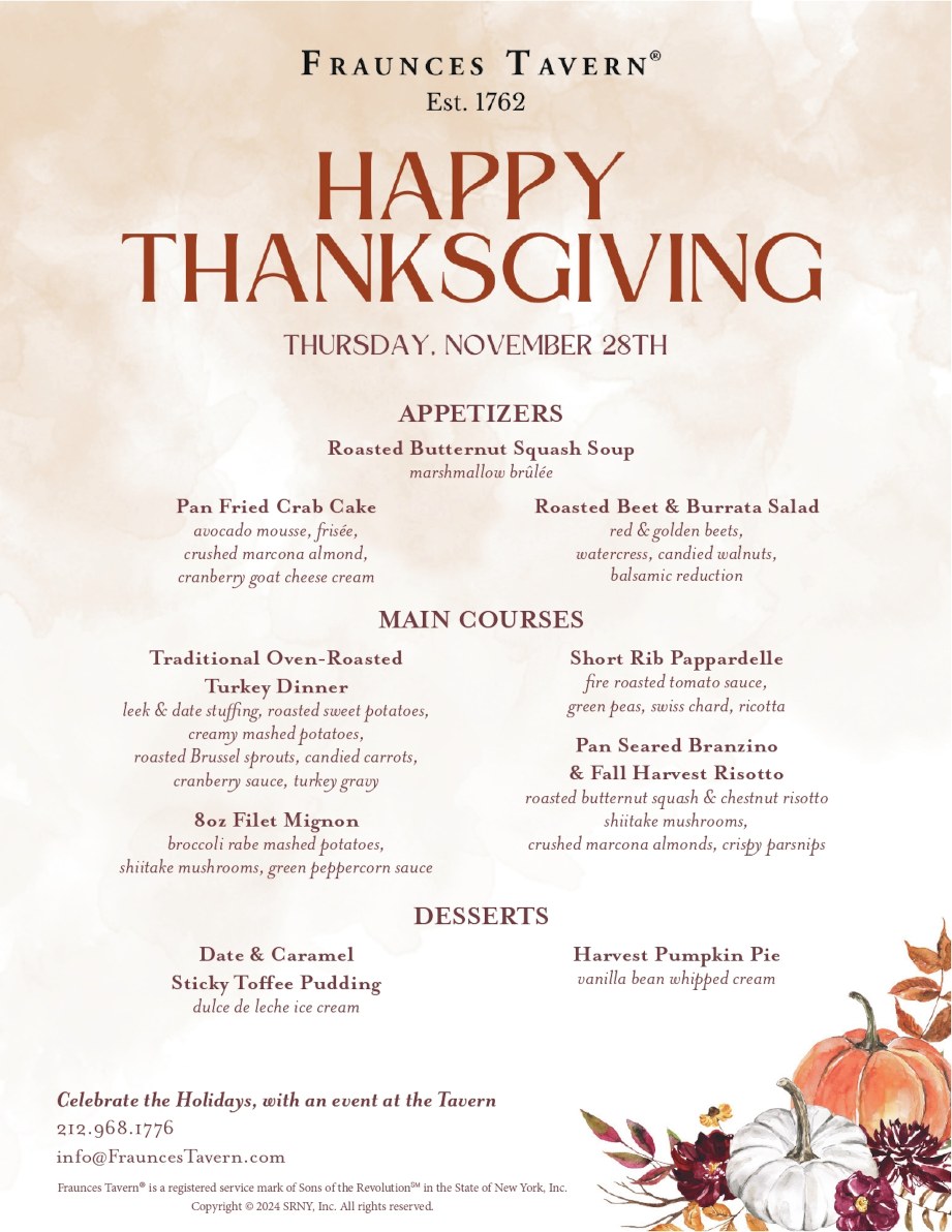 thanksgiving menu