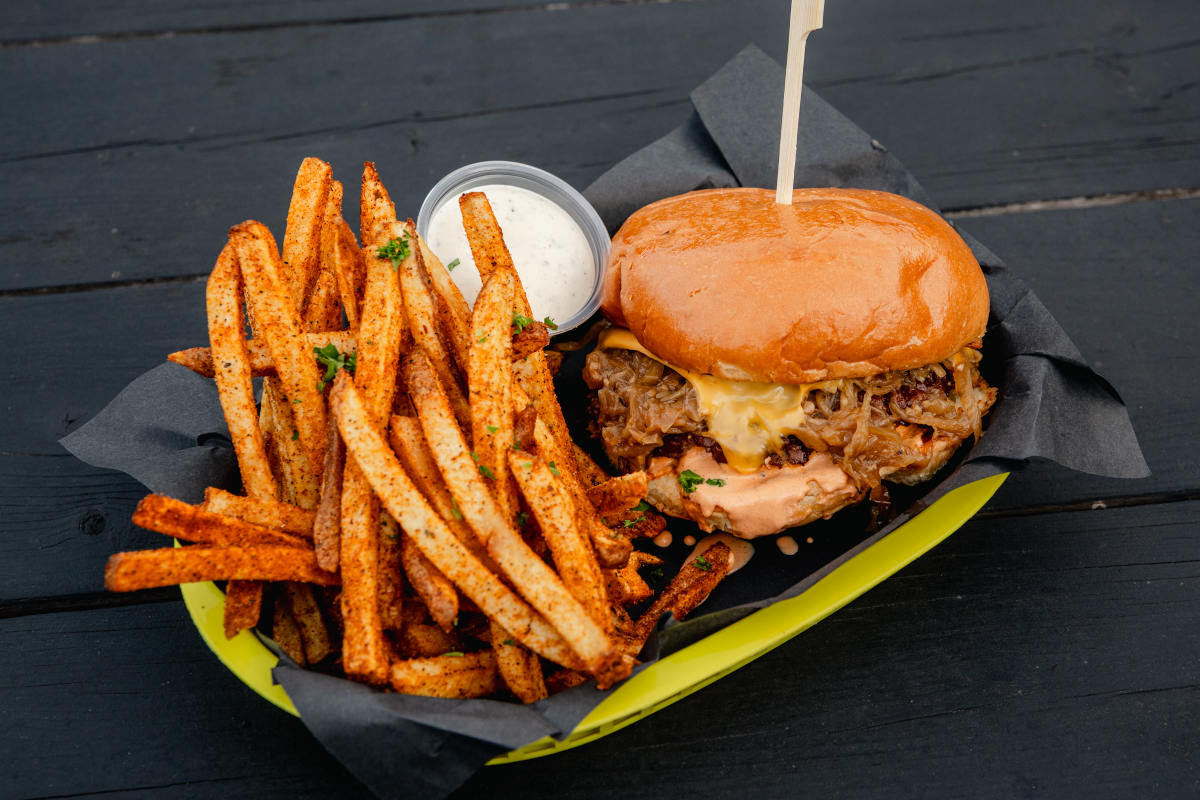 The shed kitchen burger and fries