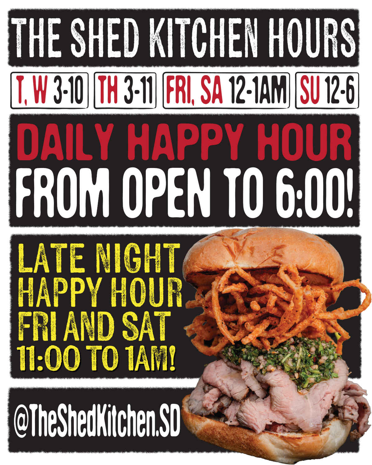 The shed kitchen hours