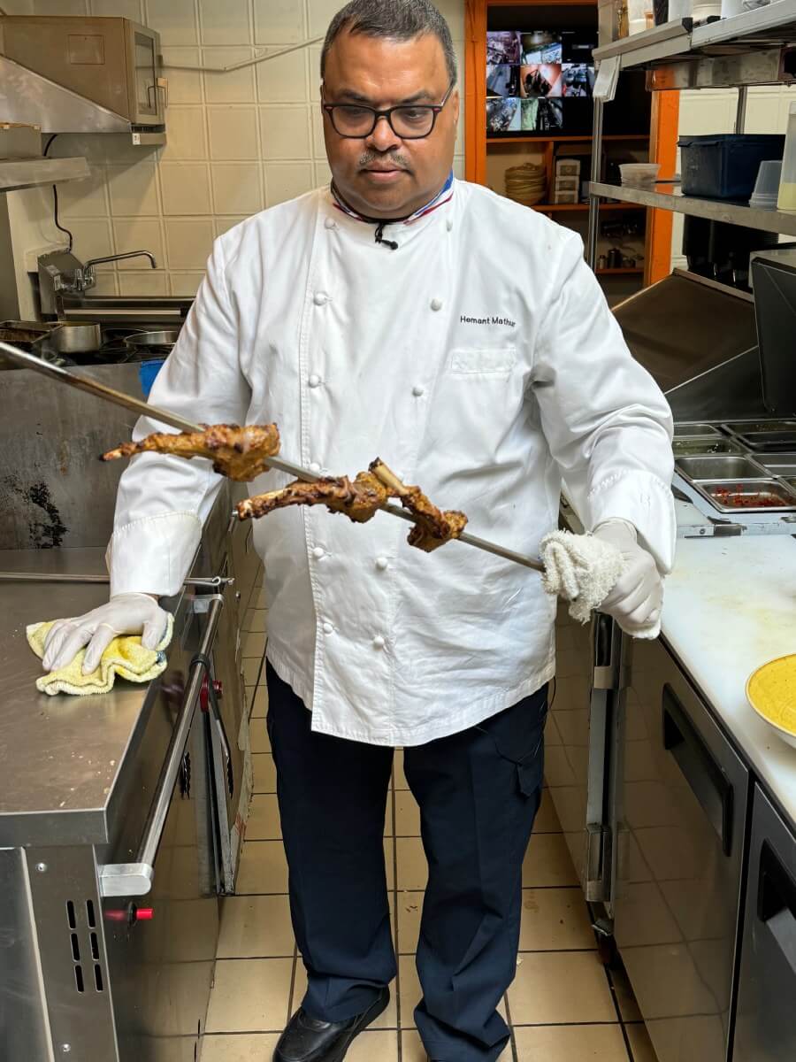 Chef Hemant Mathur in the kitchen