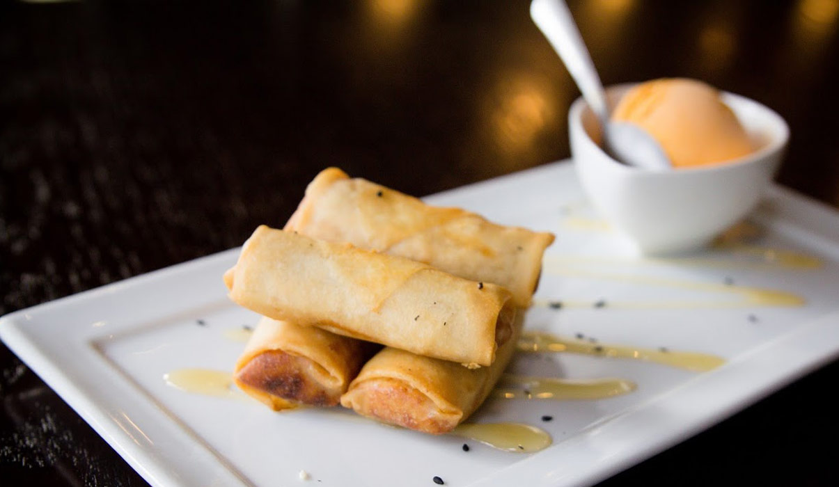 Crispy Spring Rolls, served