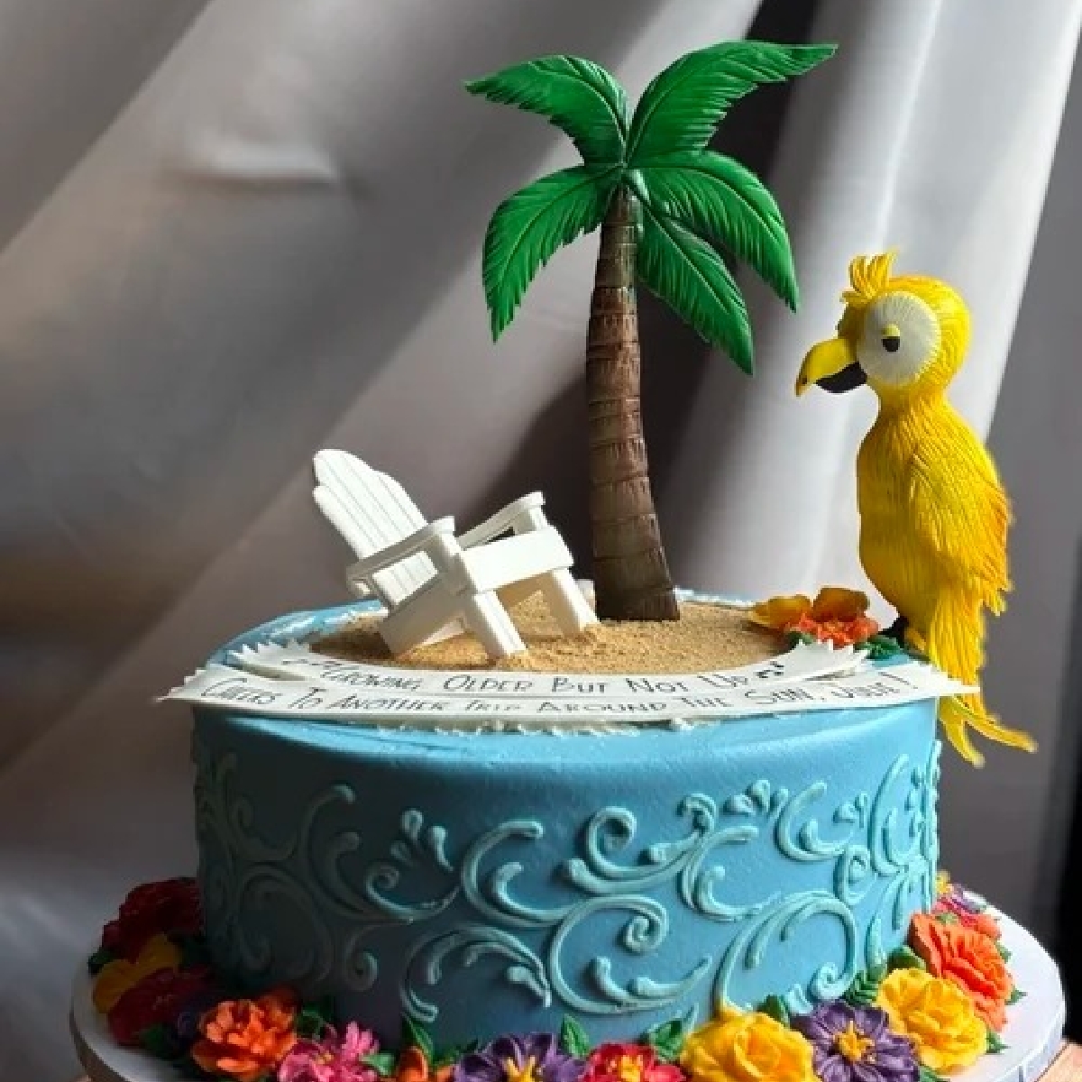 Yellow parrot cake