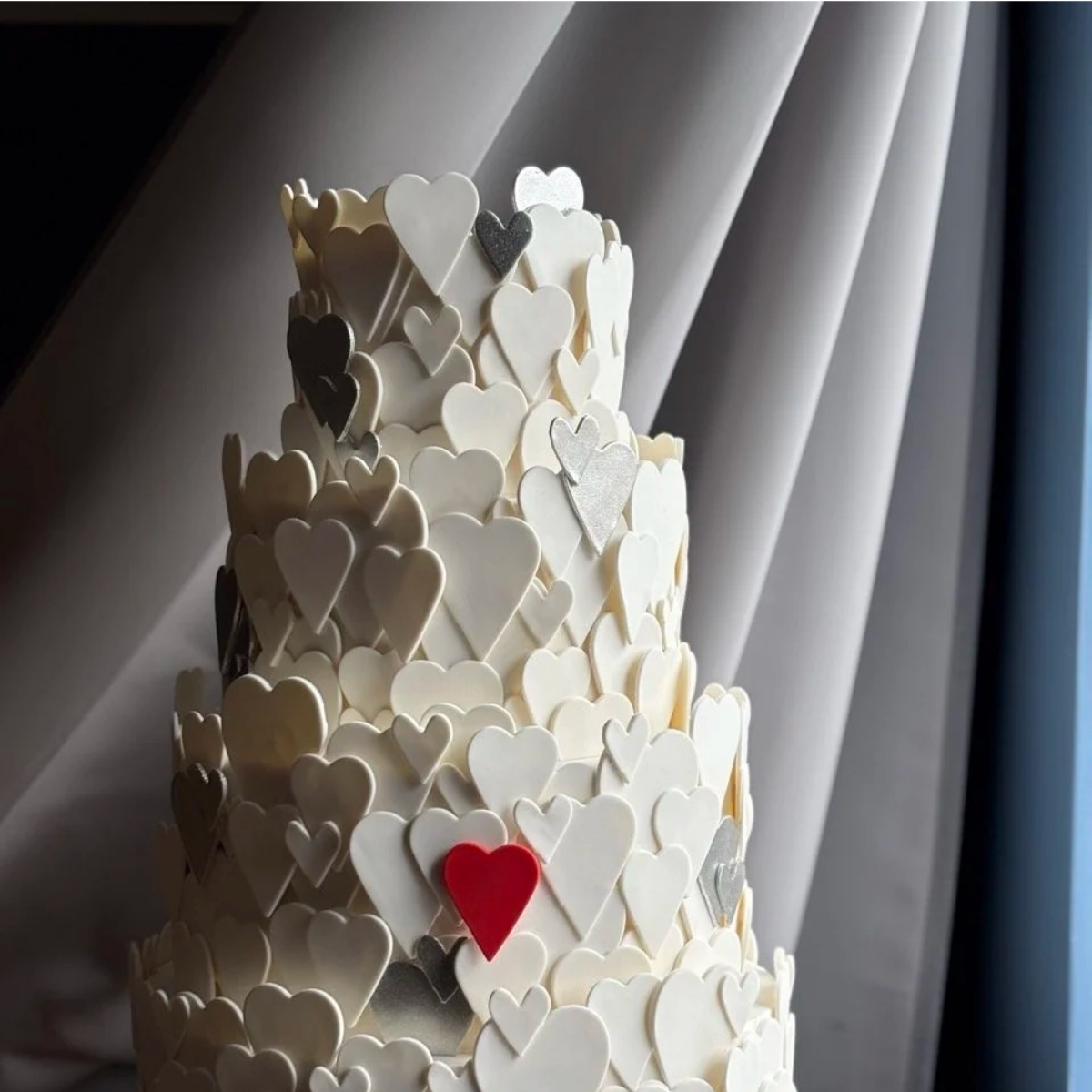 heart cascade cake