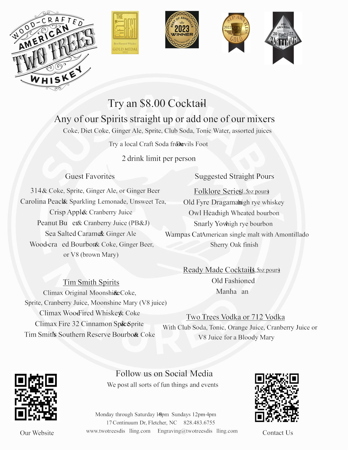 cocktail menu flyer