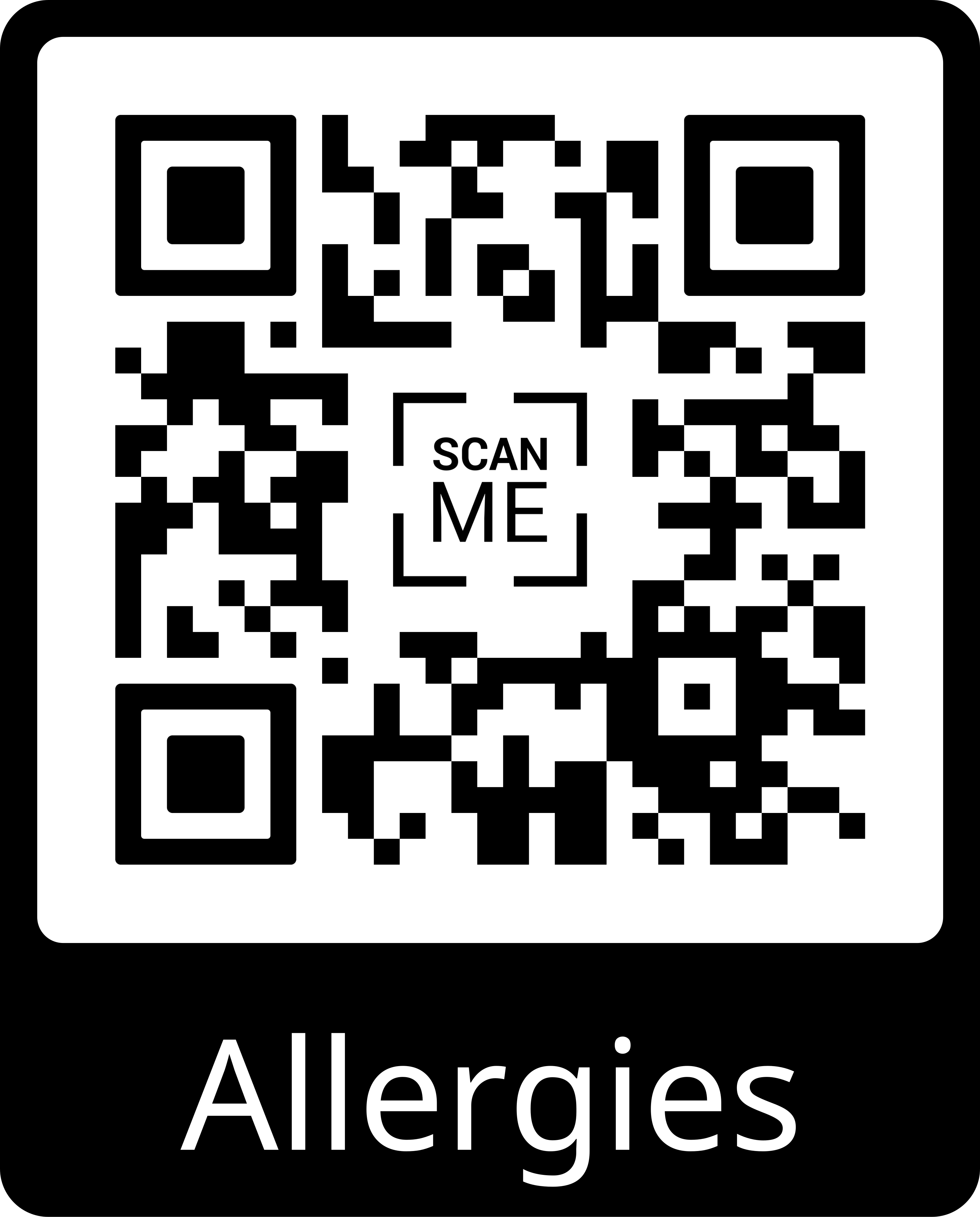 QR code: Scan me to view allergy information