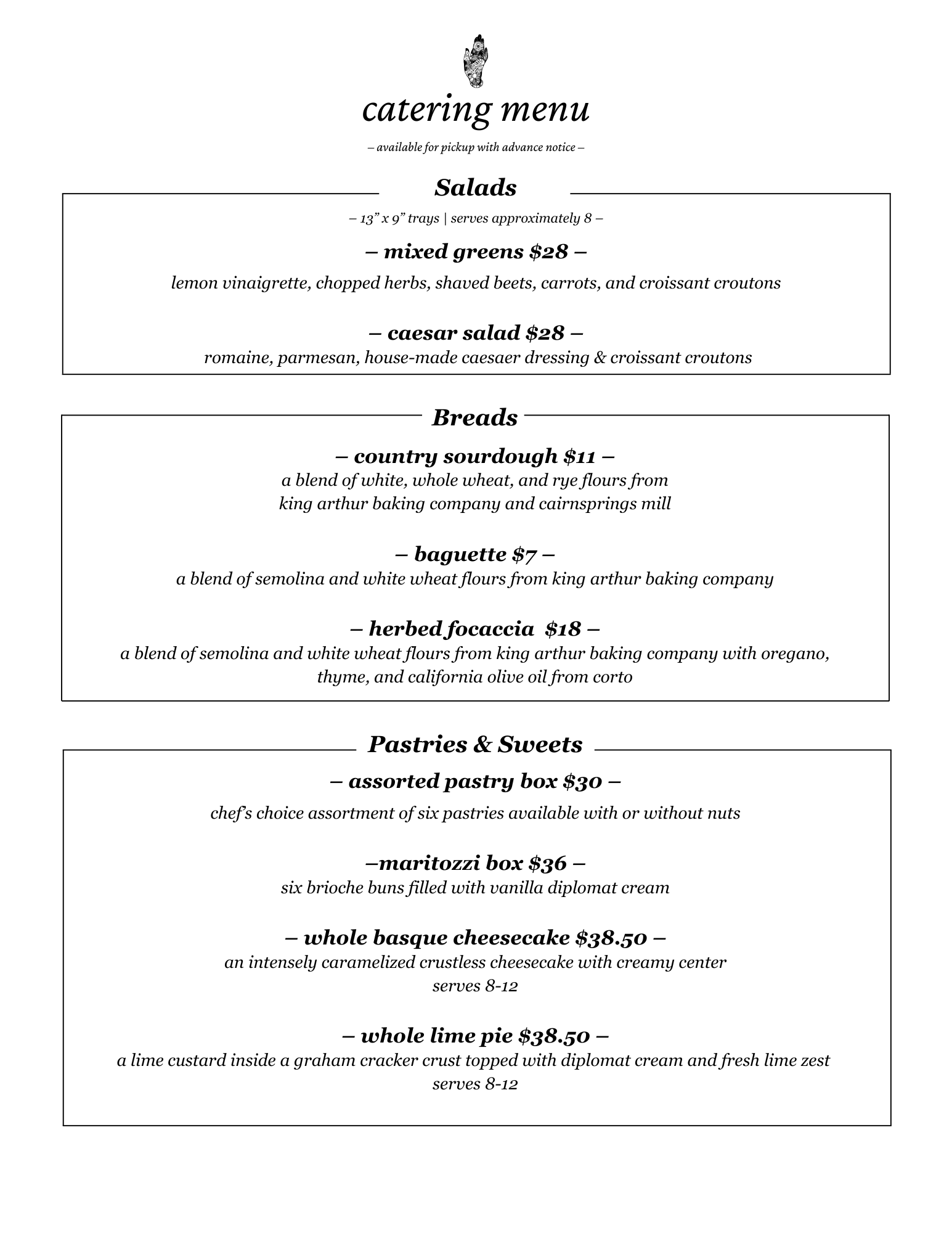 Catering menu page 3