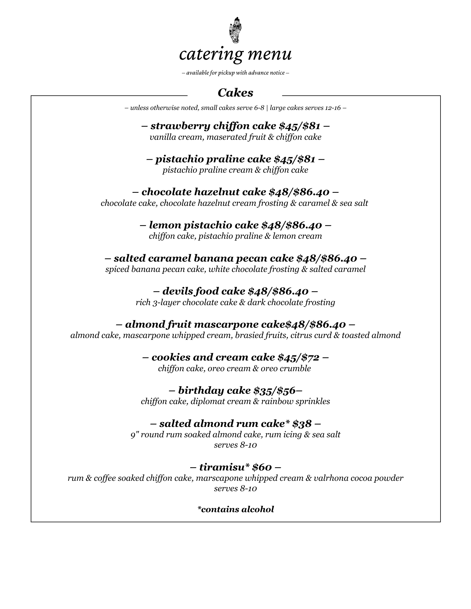 Catering menu page 4