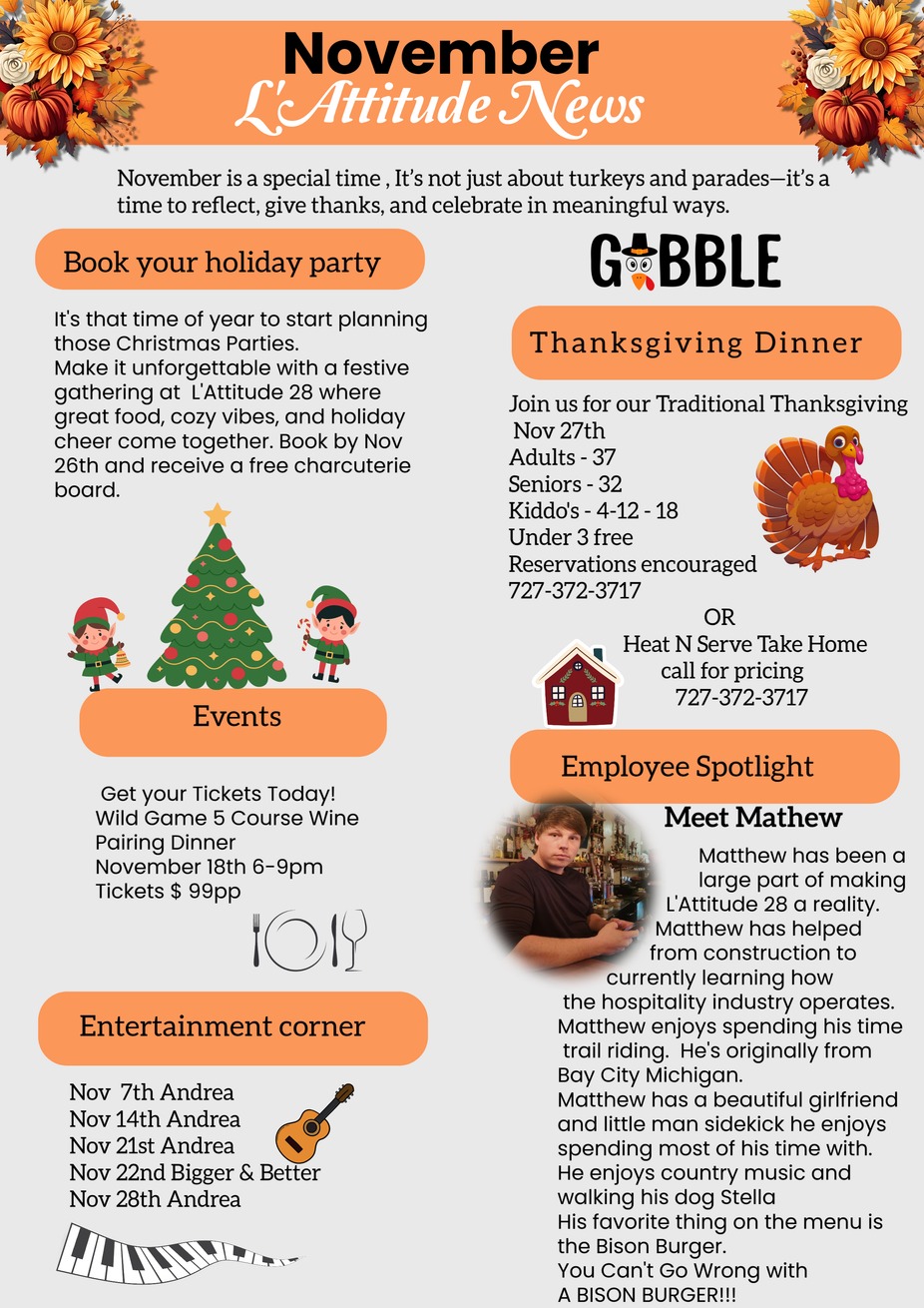 November L'ATTITUDE 28 Newss info