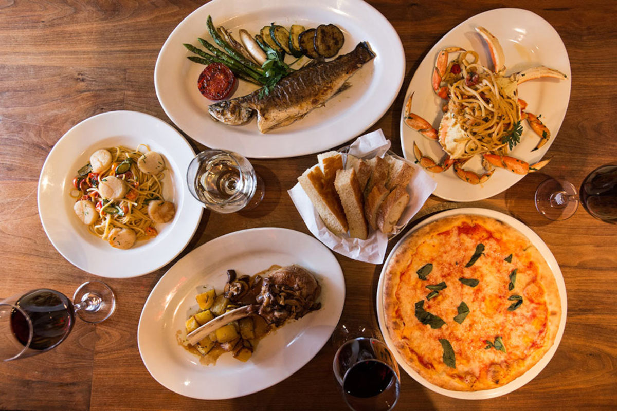 table with various dishes