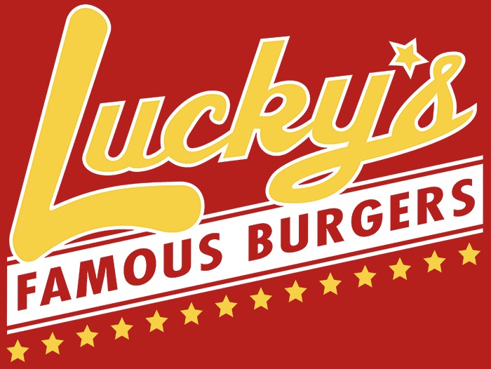 Lucky's Famous Burgers logo scroll