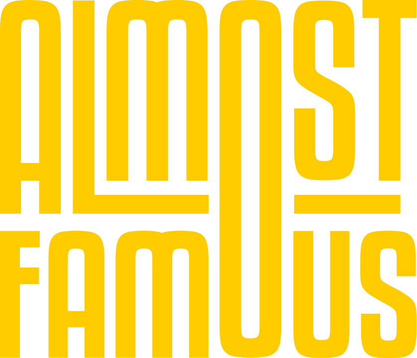 Almost Famous logo scroll - Homepage