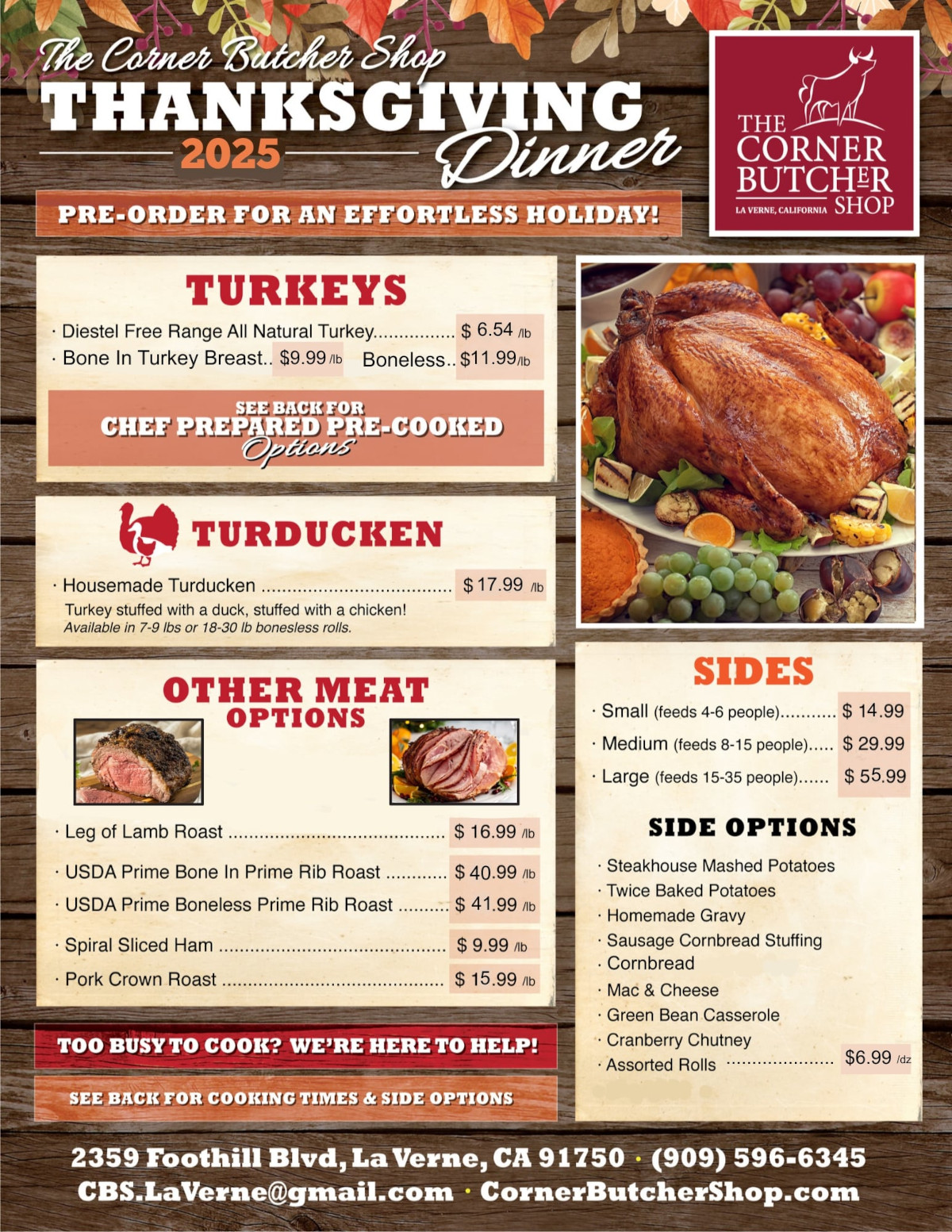 The Carner Butcher Shop Thanksgiving dinner 1