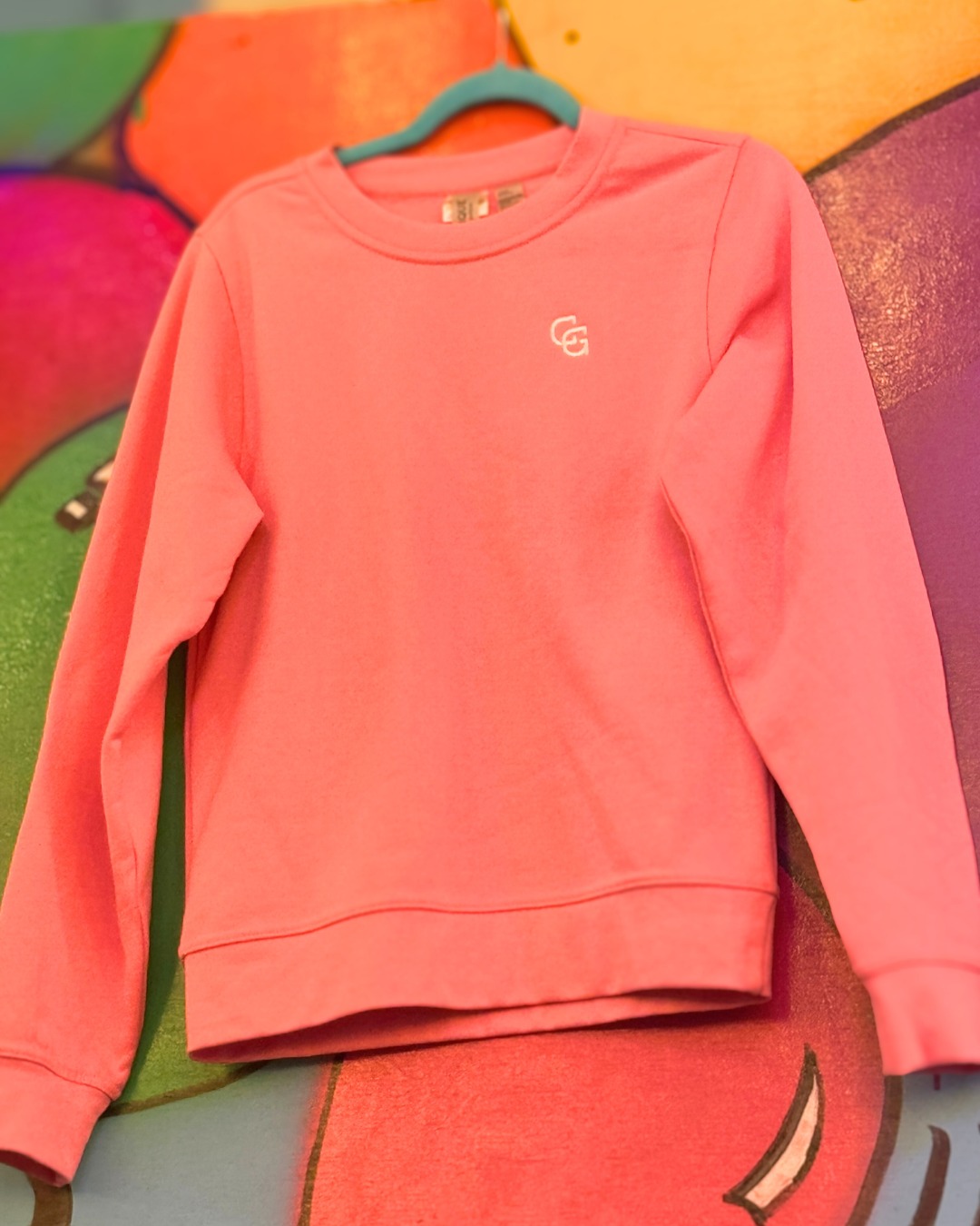 crewneck front pink