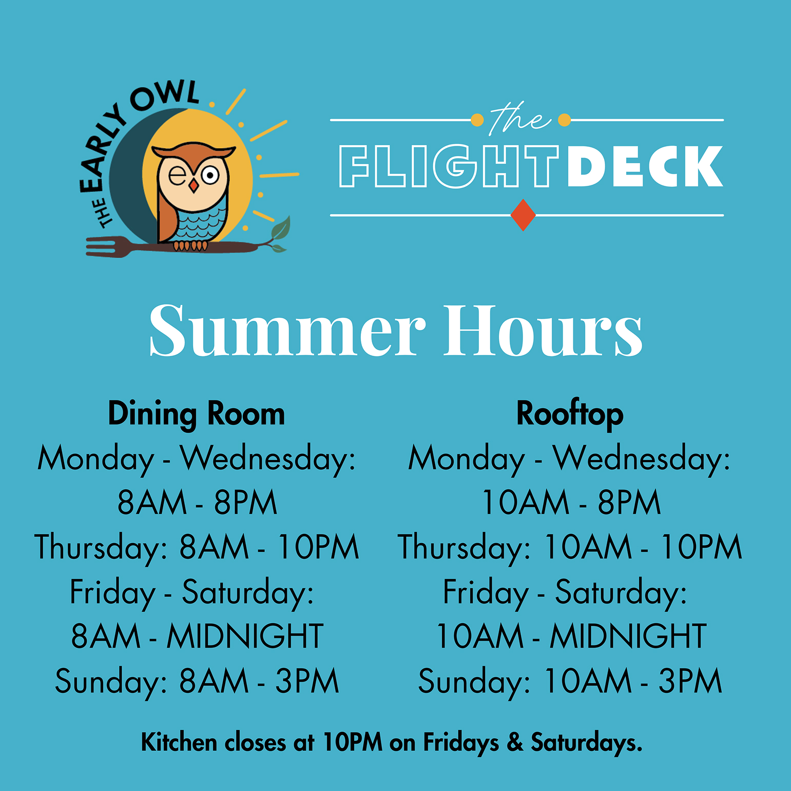 The Flight Deck Hours of Operatins