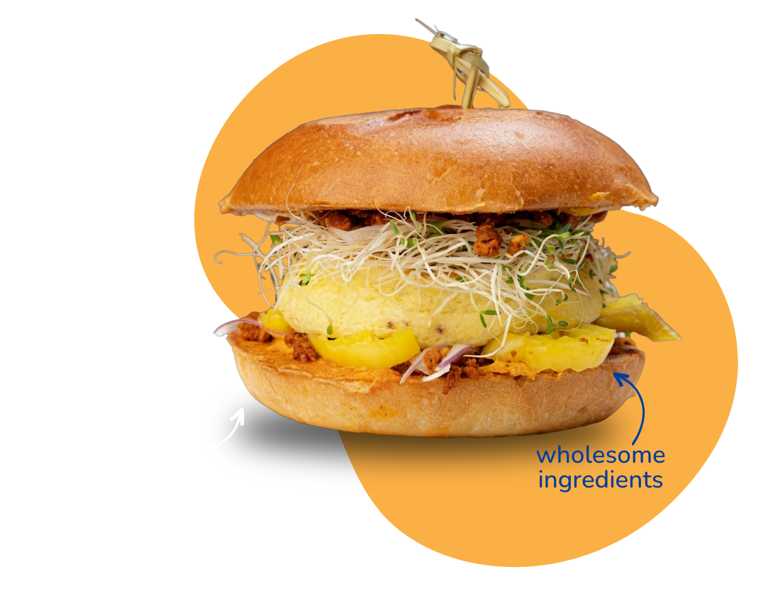 fluffy egg soufflé, fresh brioche, house-made sauces, wholesome ingredients