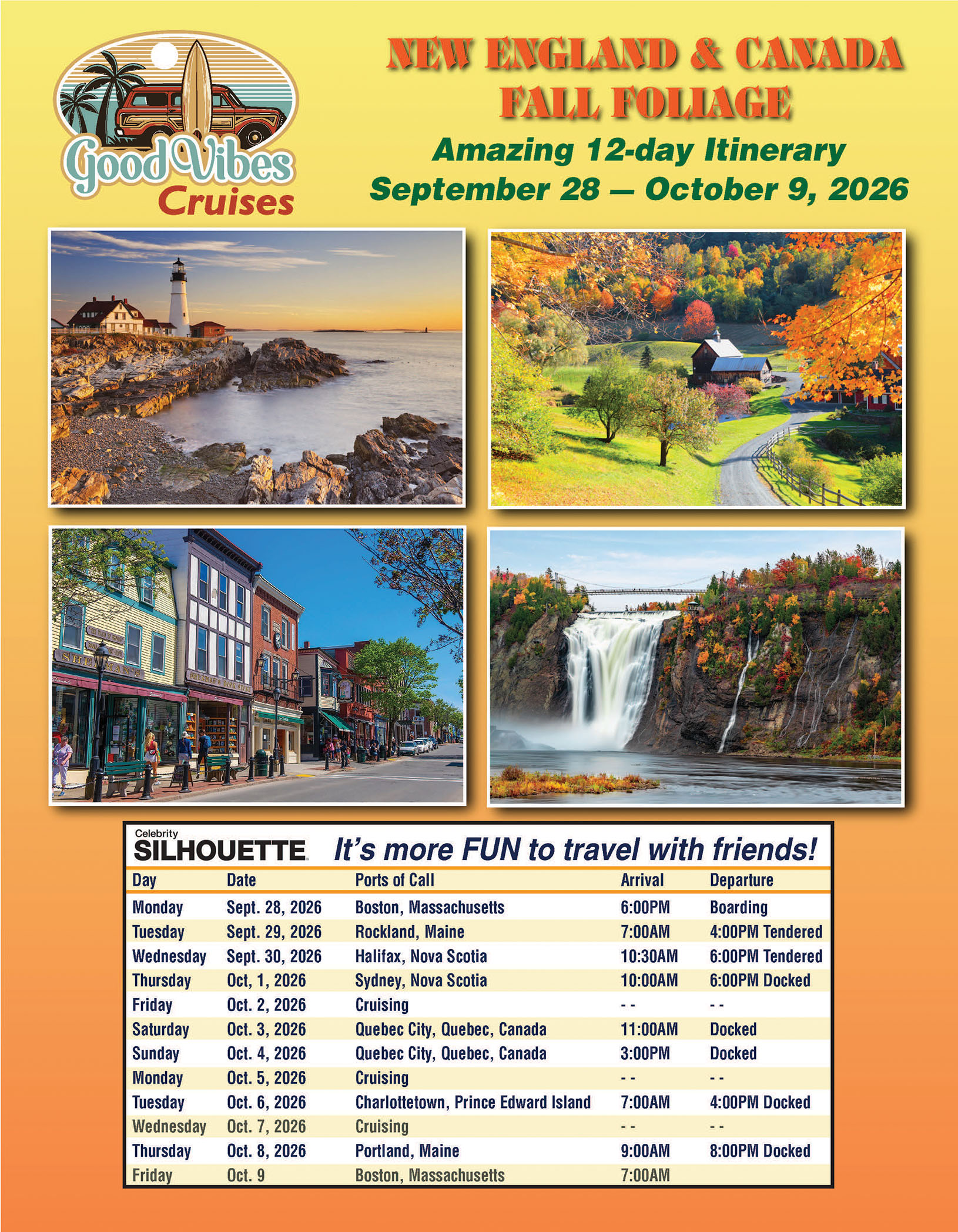 New England & Canada fall foliage itinerary page one