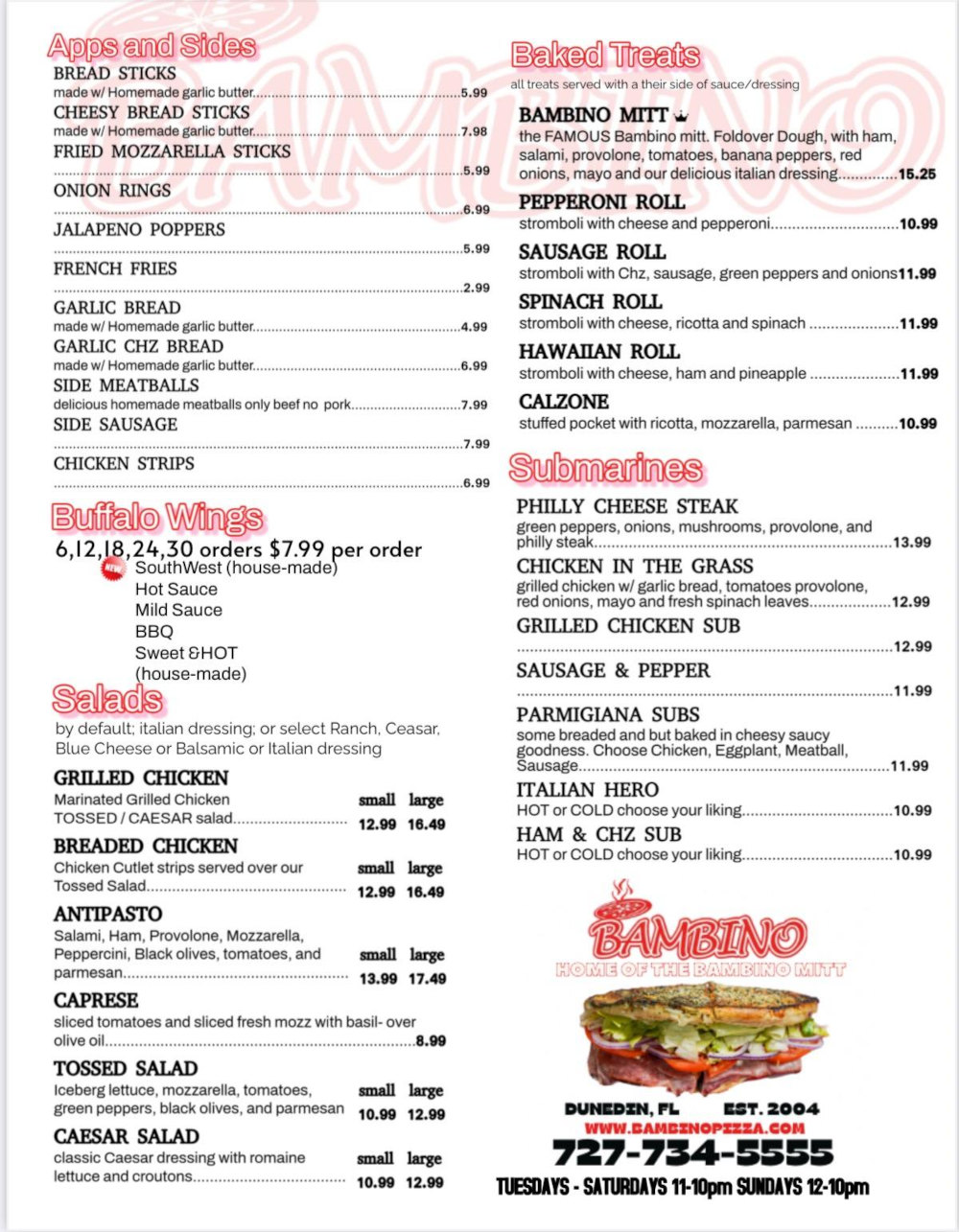 Menu page 2