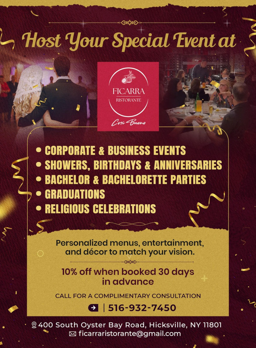 Host your special event at Ficarra Ristorante