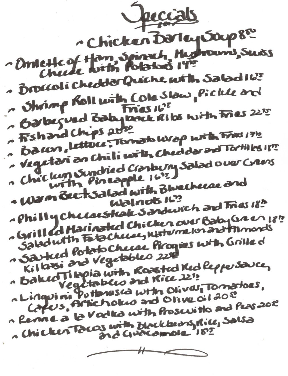 Lunch Specials