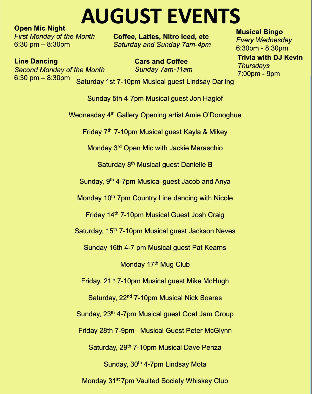 August events