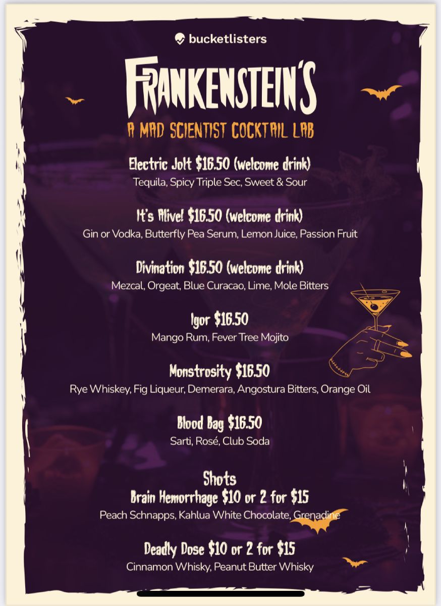 Frankenstein's - a mad scientists cocktail lab