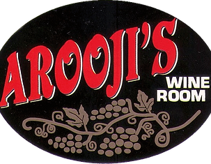 Arooji's Wine Room logo scroll