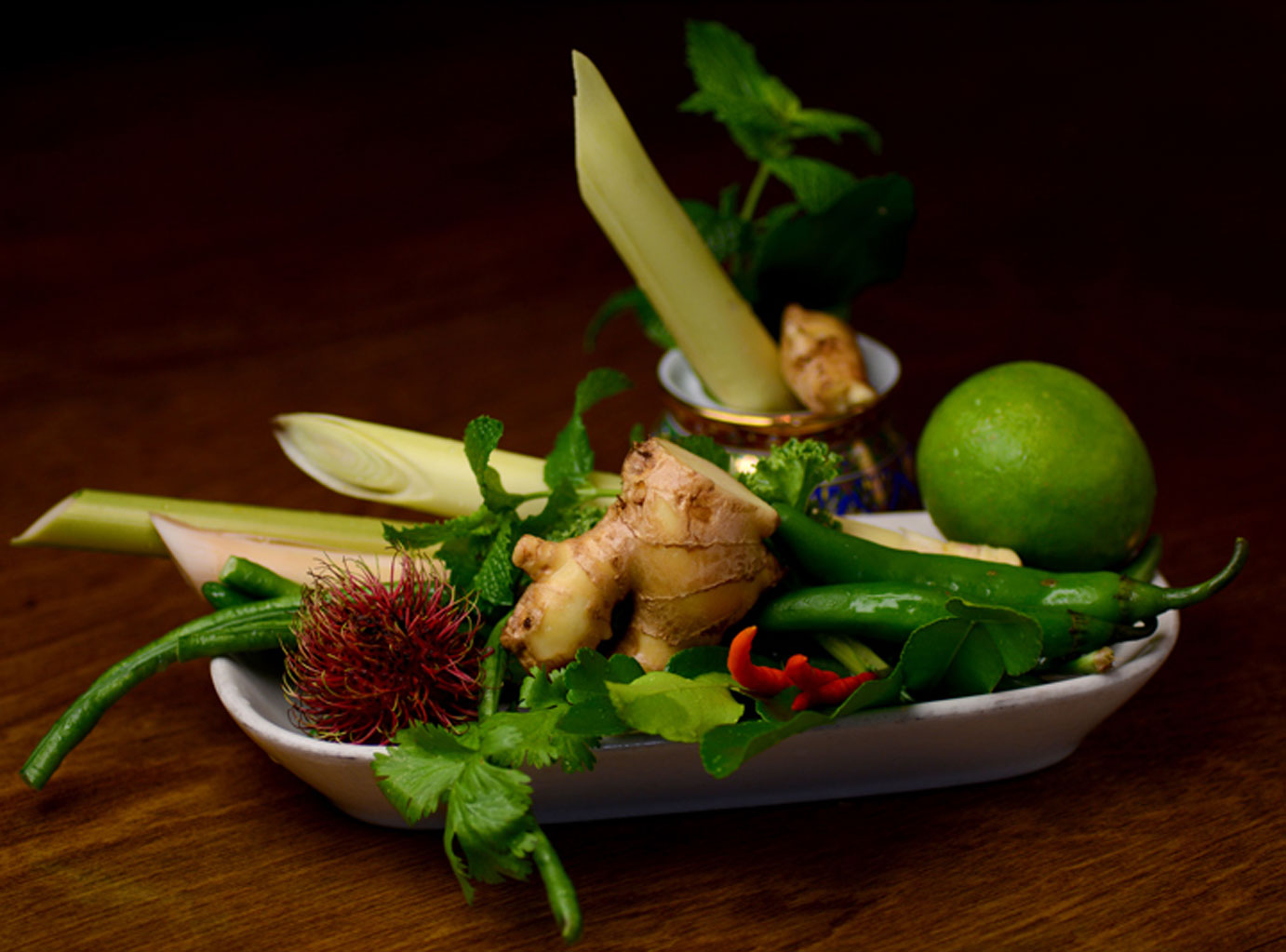 Fresh raw vegetables on a plate