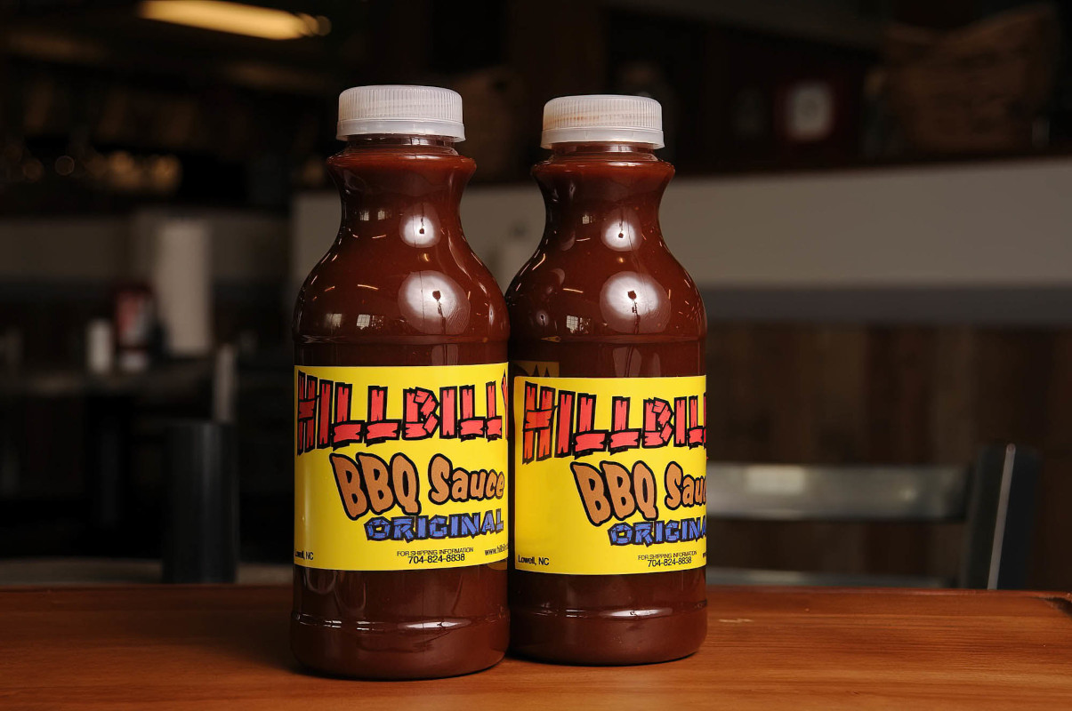 Two bottles of BBQ sauce