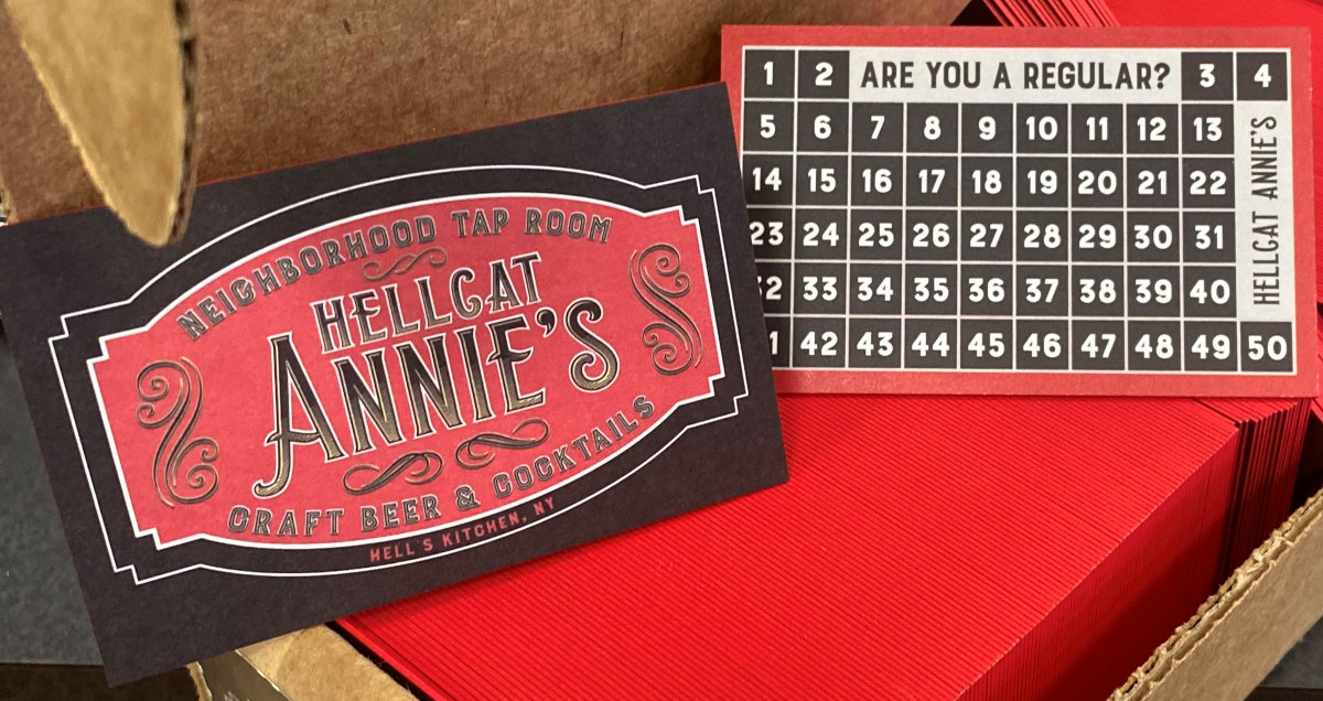 hellcat annie's logo and 
table of numbers