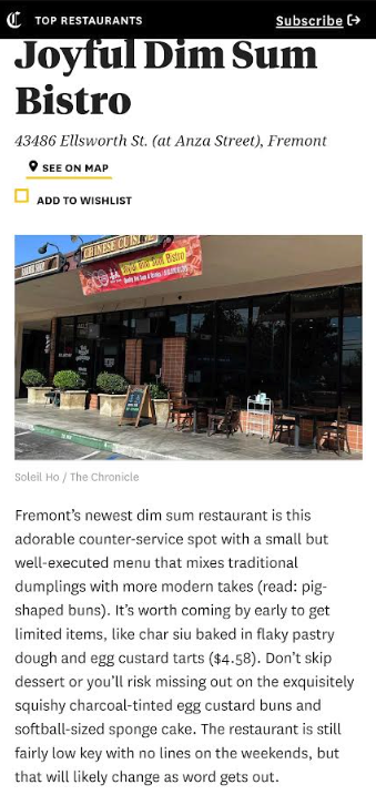 Article Joyful Dim Sum Bistro