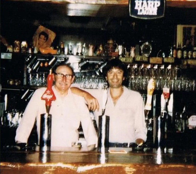 Kim Gardner with his father at the Cat & Fiddle