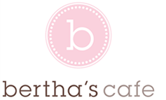 Bertha's Café logo scroll