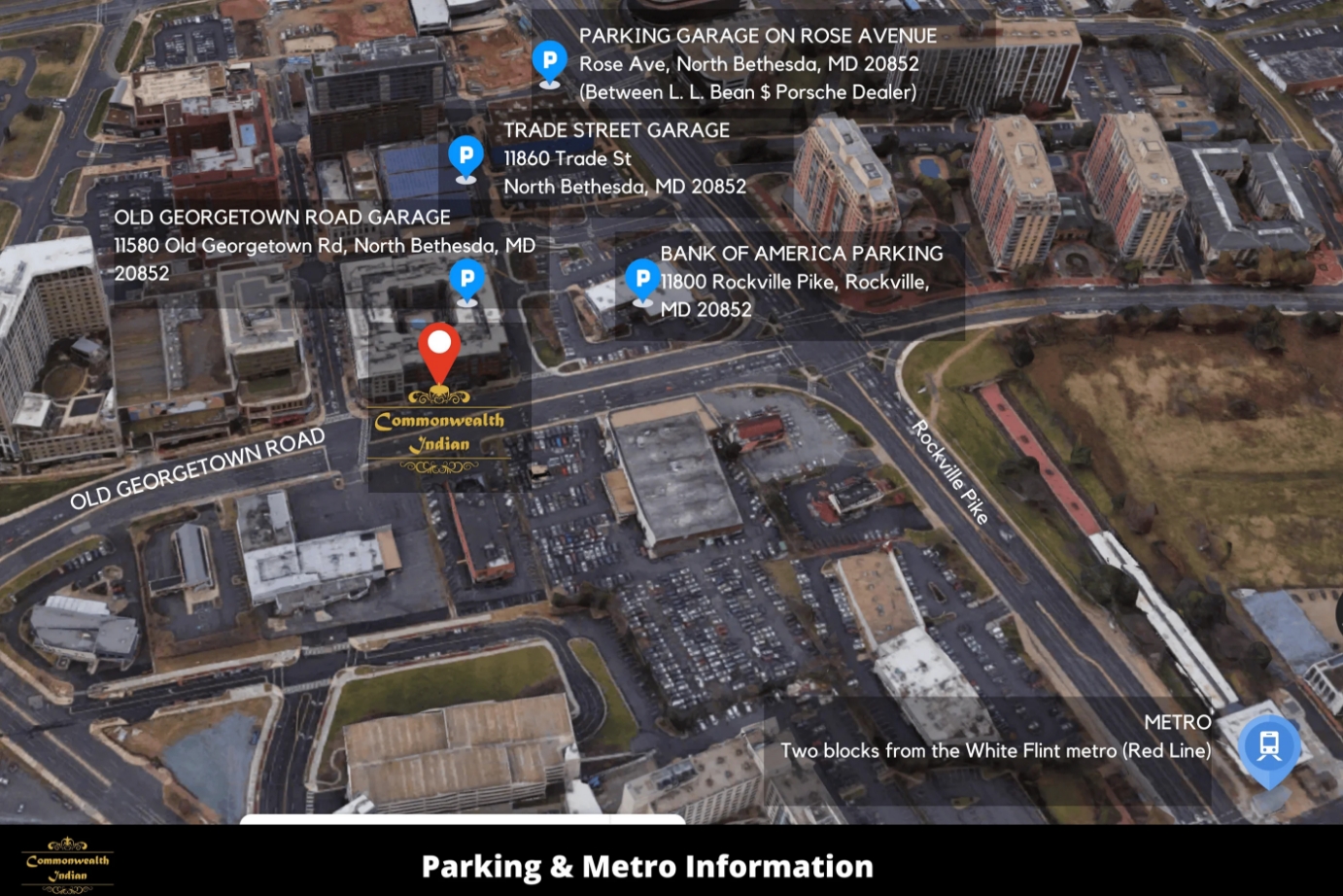 Parking and Metro information
