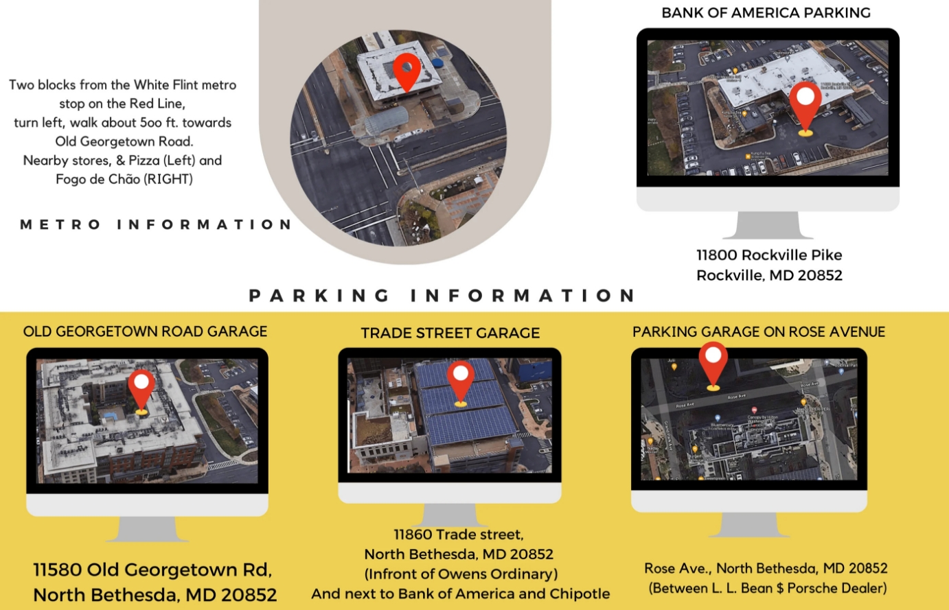 Parking and Metro options