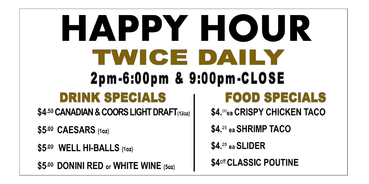 Happy Hour Twice Daily flyer