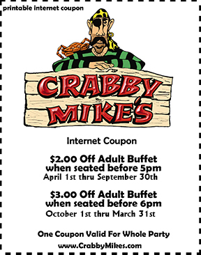 Crabby Mike’s internet printable coupon