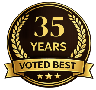 35 years voted best badge