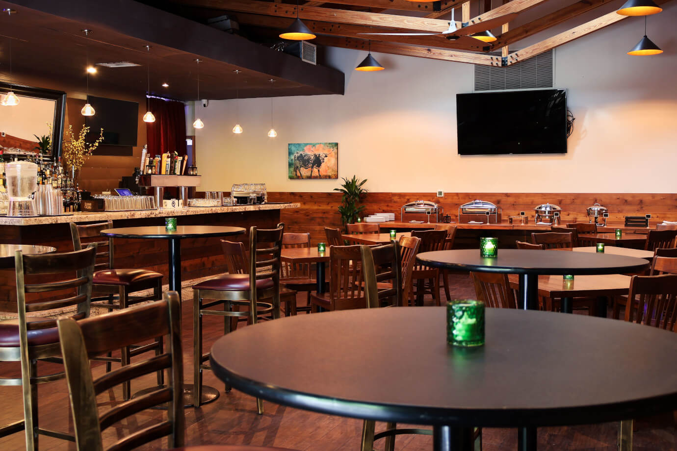 a dining room table longhorn room