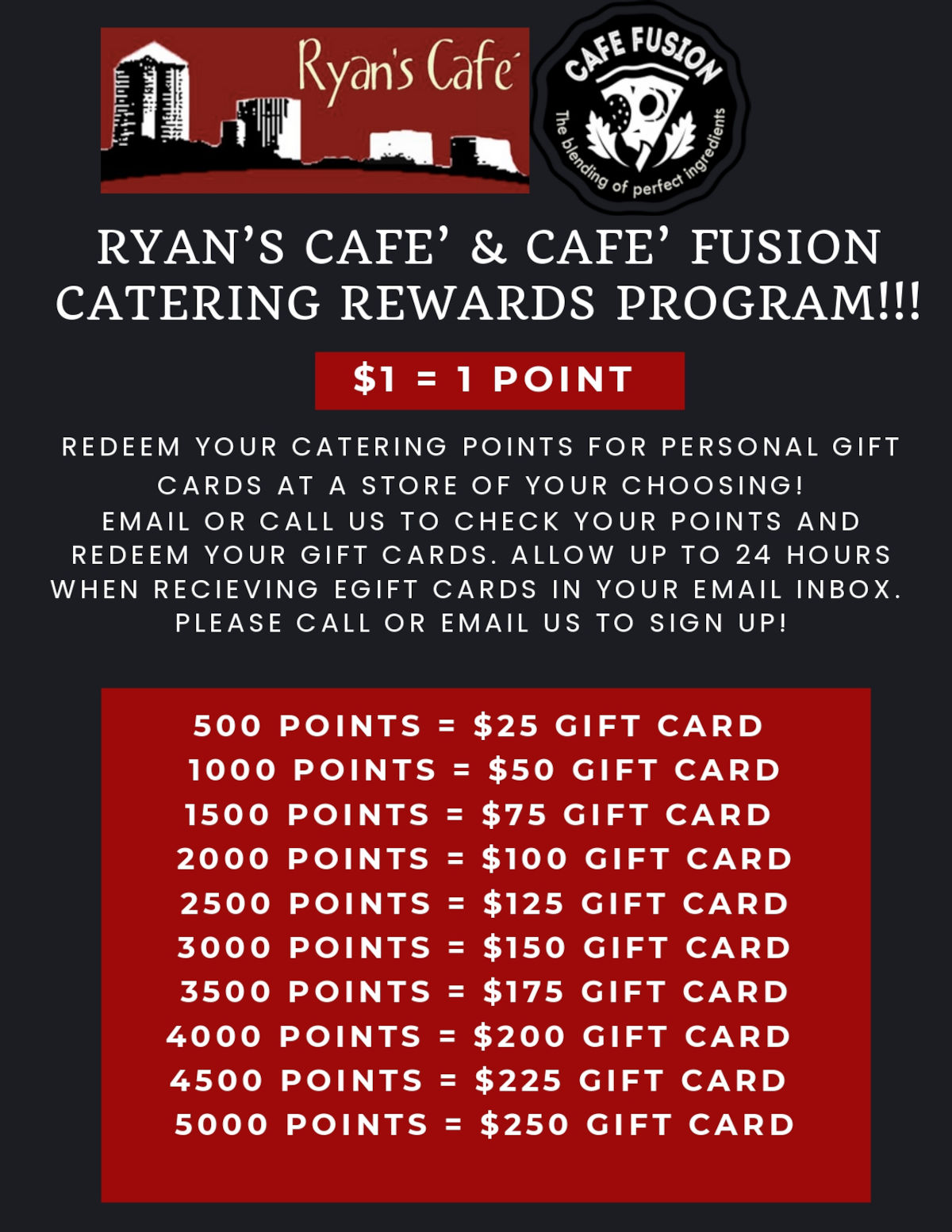 Catering Rewards Program