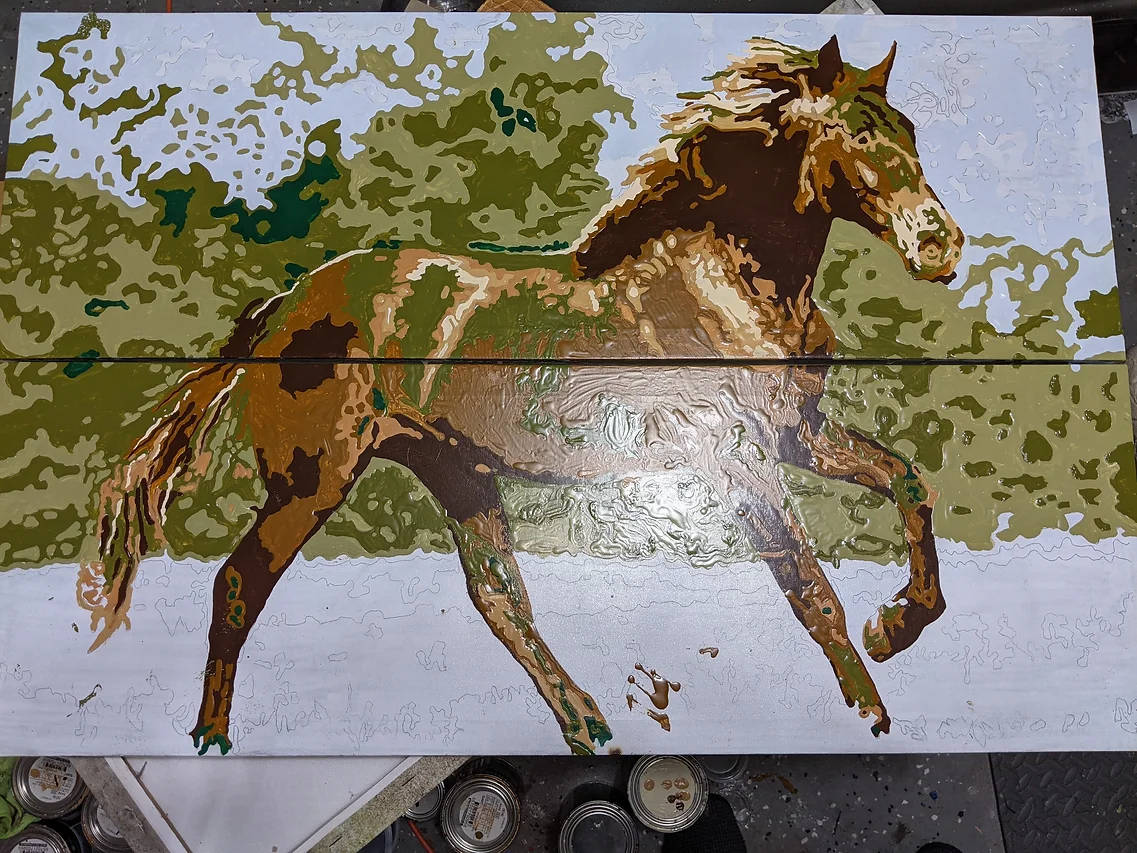 Painting of a mustang