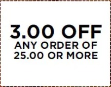 $3 off any order of $25 or more