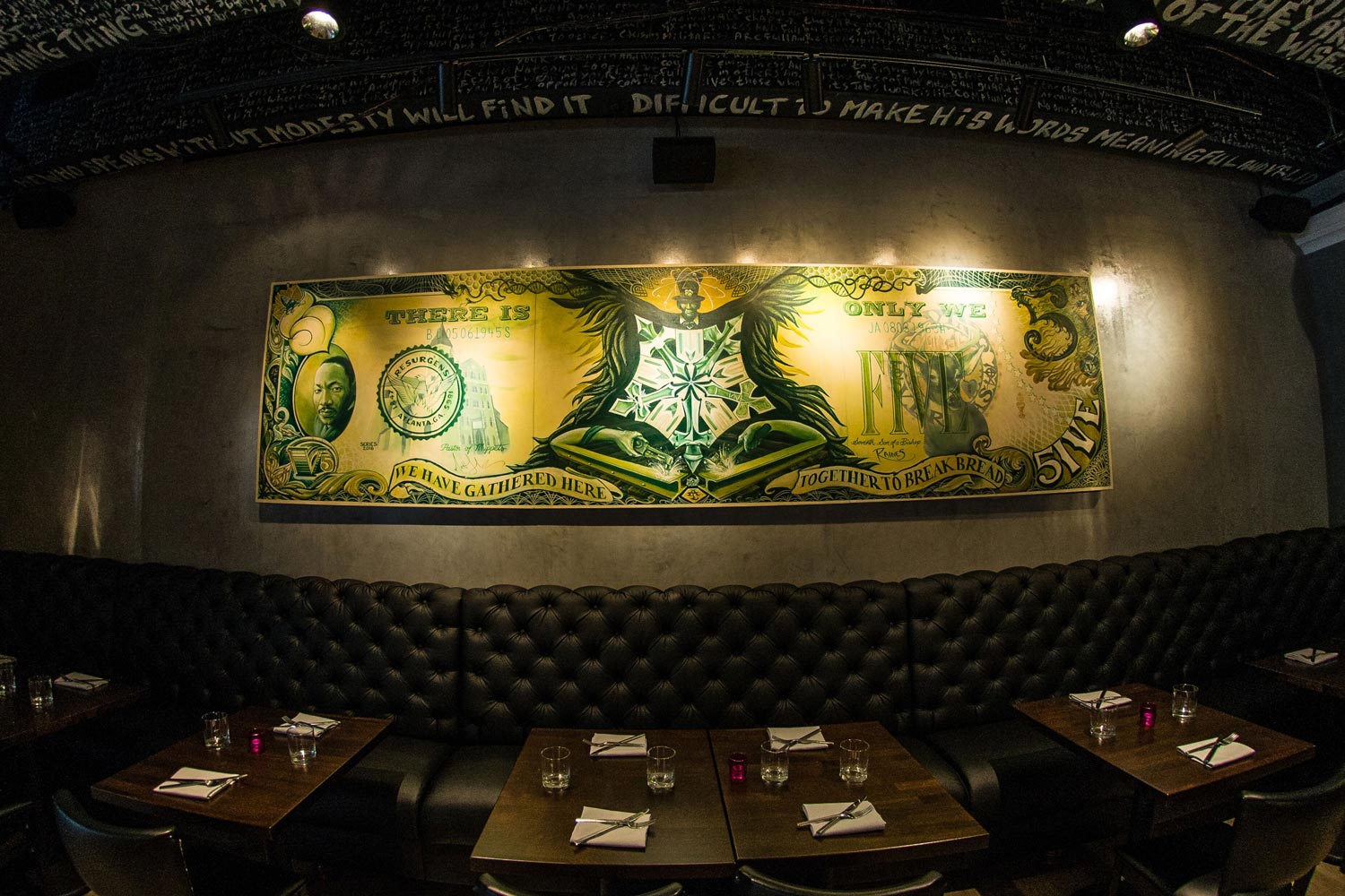 dollar bill wall