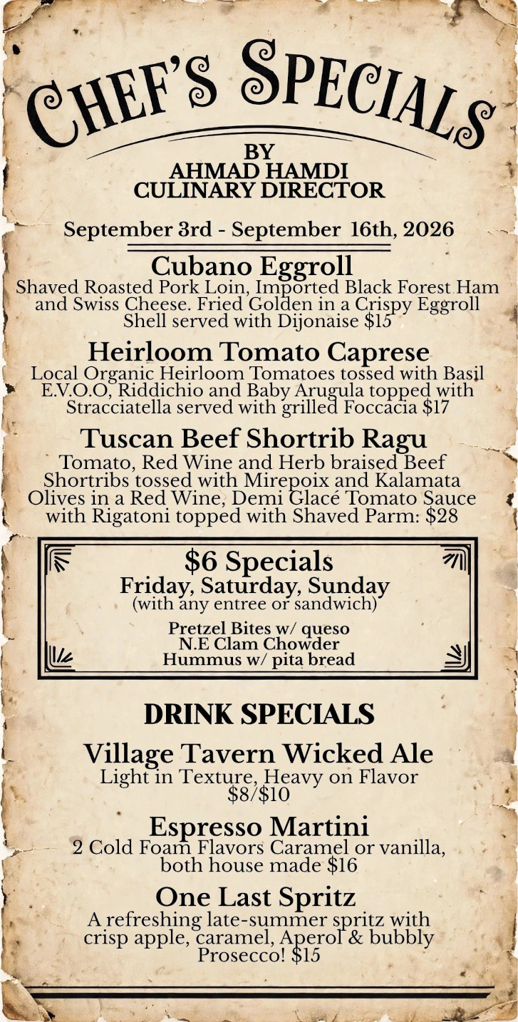 Chef's Weekly Specials